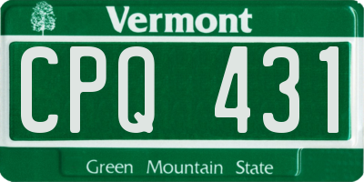 VT license plate CPQ431