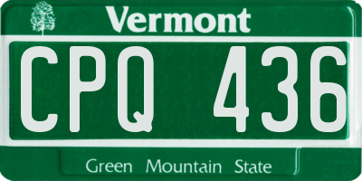 VT license plate CPQ436