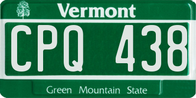 VT license plate CPQ438