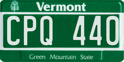 VT license plate CPQ440