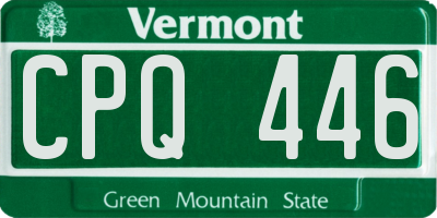 VT license plate CPQ446