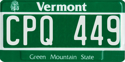 VT license plate CPQ449