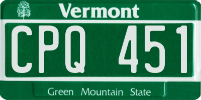 VT license plate CPQ451