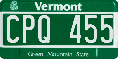 VT license plate CPQ455