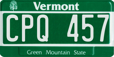 VT license plate CPQ457
