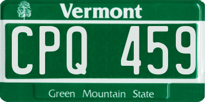 VT license plate CPQ459