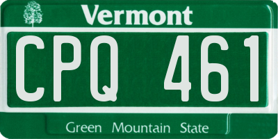 VT license plate CPQ461