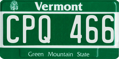 VT license plate CPQ466