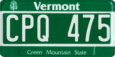 VT license plate CPQ475