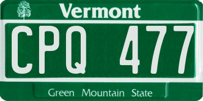 VT license plate CPQ477