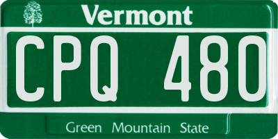 VT license plate CPQ480