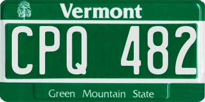 VT license plate CPQ482