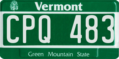 VT license plate CPQ483