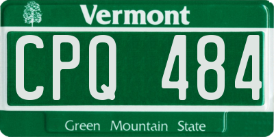 VT license plate CPQ484