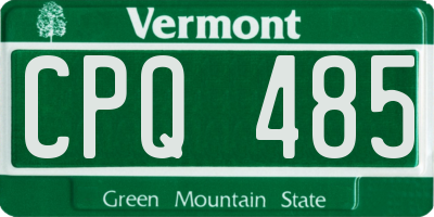 VT license plate CPQ485