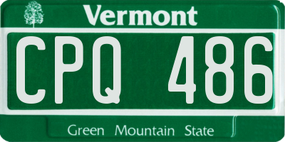 VT license plate CPQ486