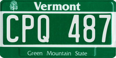 VT license plate CPQ487