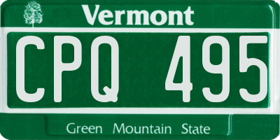VT license plate CPQ495