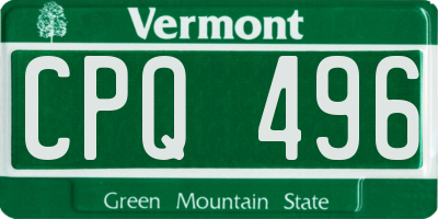 VT license plate CPQ496
