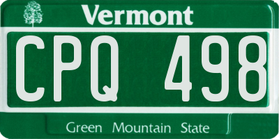 VT license plate CPQ498