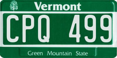 VT license plate CPQ499