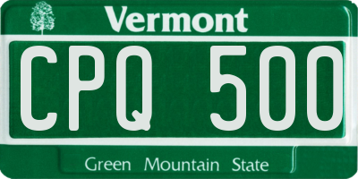 VT license plate CPQ500
