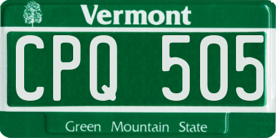 VT license plate CPQ505