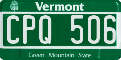 VT license plate CPQ506