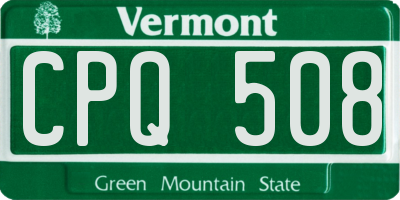 VT license plate CPQ508