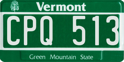 VT license plate CPQ513