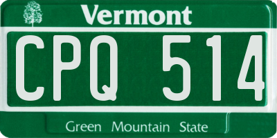 VT license plate CPQ514