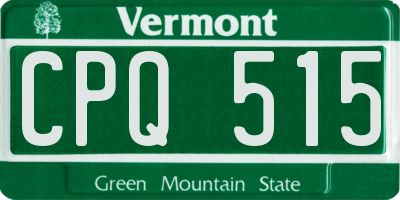 VT license plate CPQ515