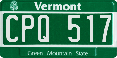 VT license plate CPQ517