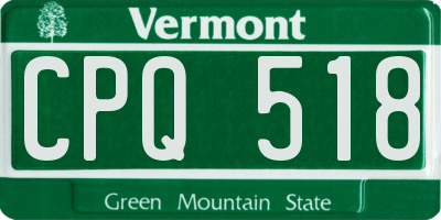 VT license plate CPQ518