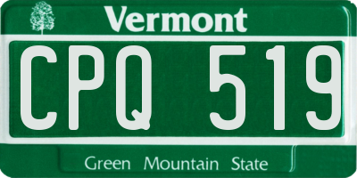 VT license plate CPQ519