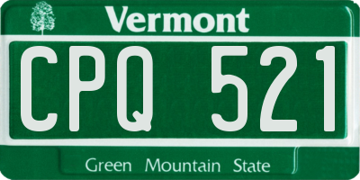 VT license plate CPQ521