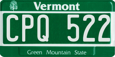 VT license plate CPQ522