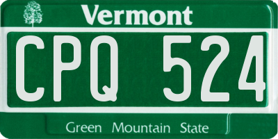 VT license plate CPQ524
