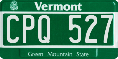 VT license plate CPQ527