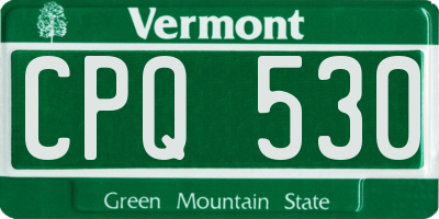 VT license plate CPQ530