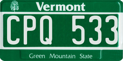 VT license plate CPQ533