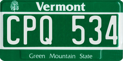 VT license plate CPQ534