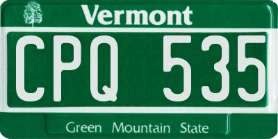 VT license plate CPQ535