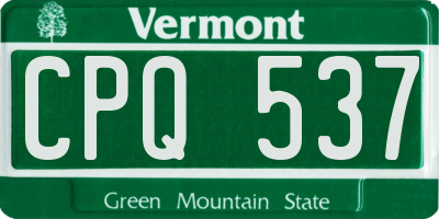 VT license plate CPQ537