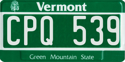 VT license plate CPQ539