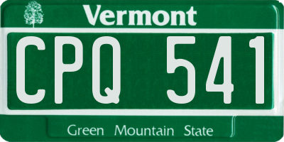 VT license plate CPQ541