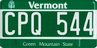 VT license plate CPQ544