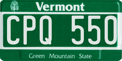 VT license plate CPQ550