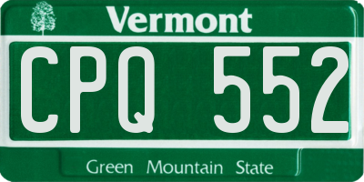 VT license plate CPQ552