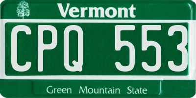 VT license plate CPQ553